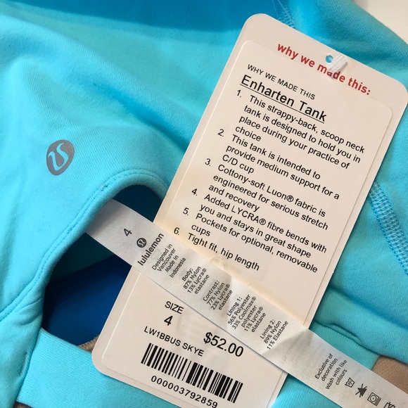 NWT LULULEMON Enharten Tank SZ 4 - Picture 3 of 4